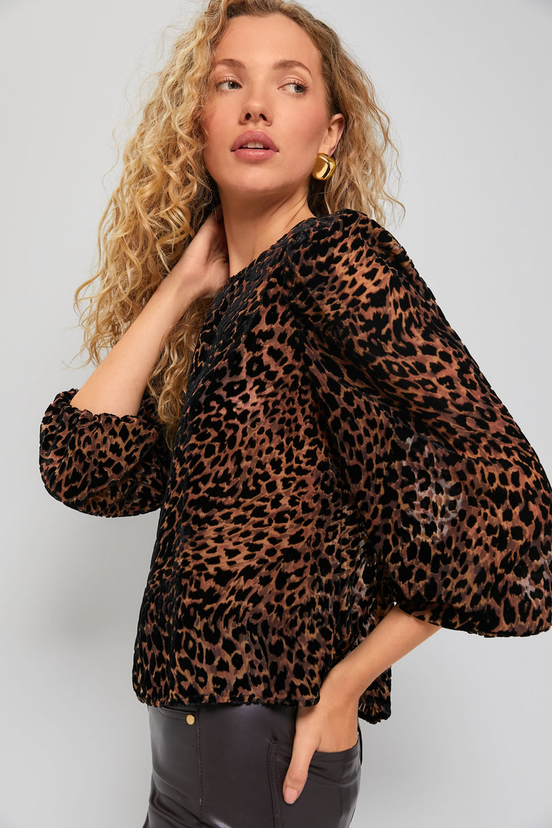 Leopard Print Carmen Blouse