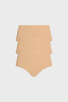 Beige Classic High Rise Bikini 3 Pack