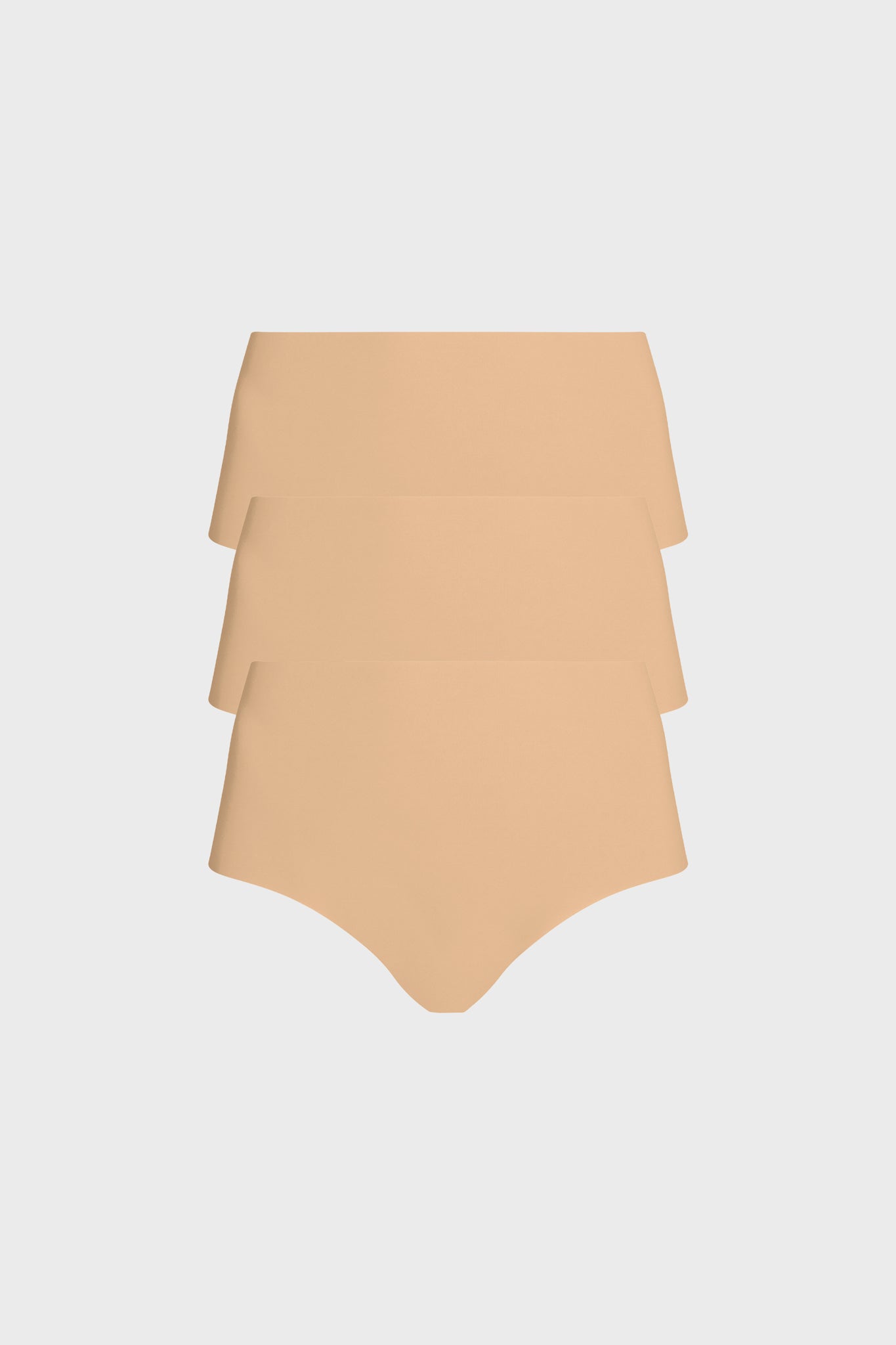 Beige Classic High Rise Bikini 3 Pack