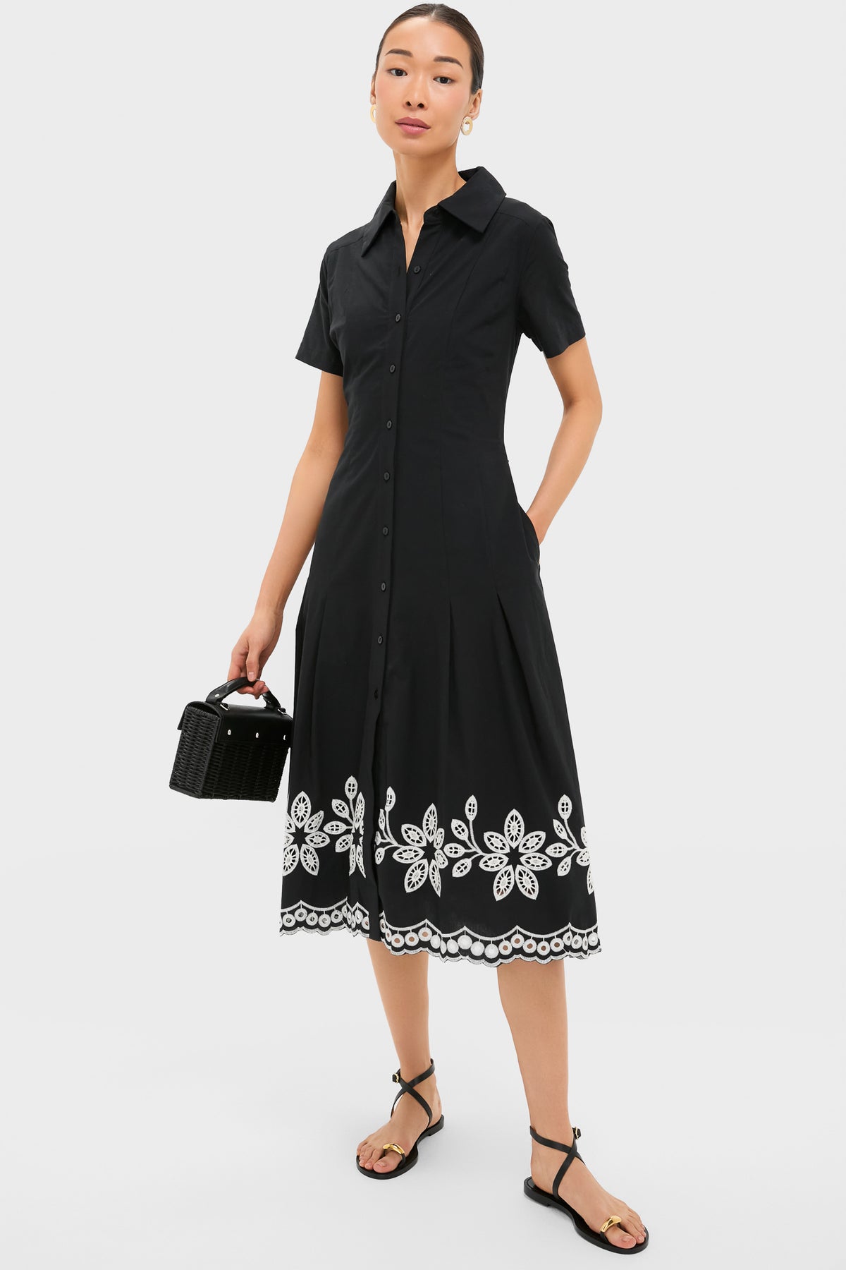 black midi shirt dress Black Natural Isidora Midi Shirt Dress