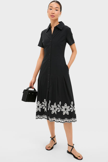 Black Natural Isidora Midi Shirt Dress