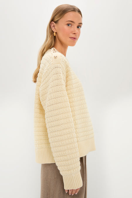 Cloud Cream Cotton Wool Stripe Sweater