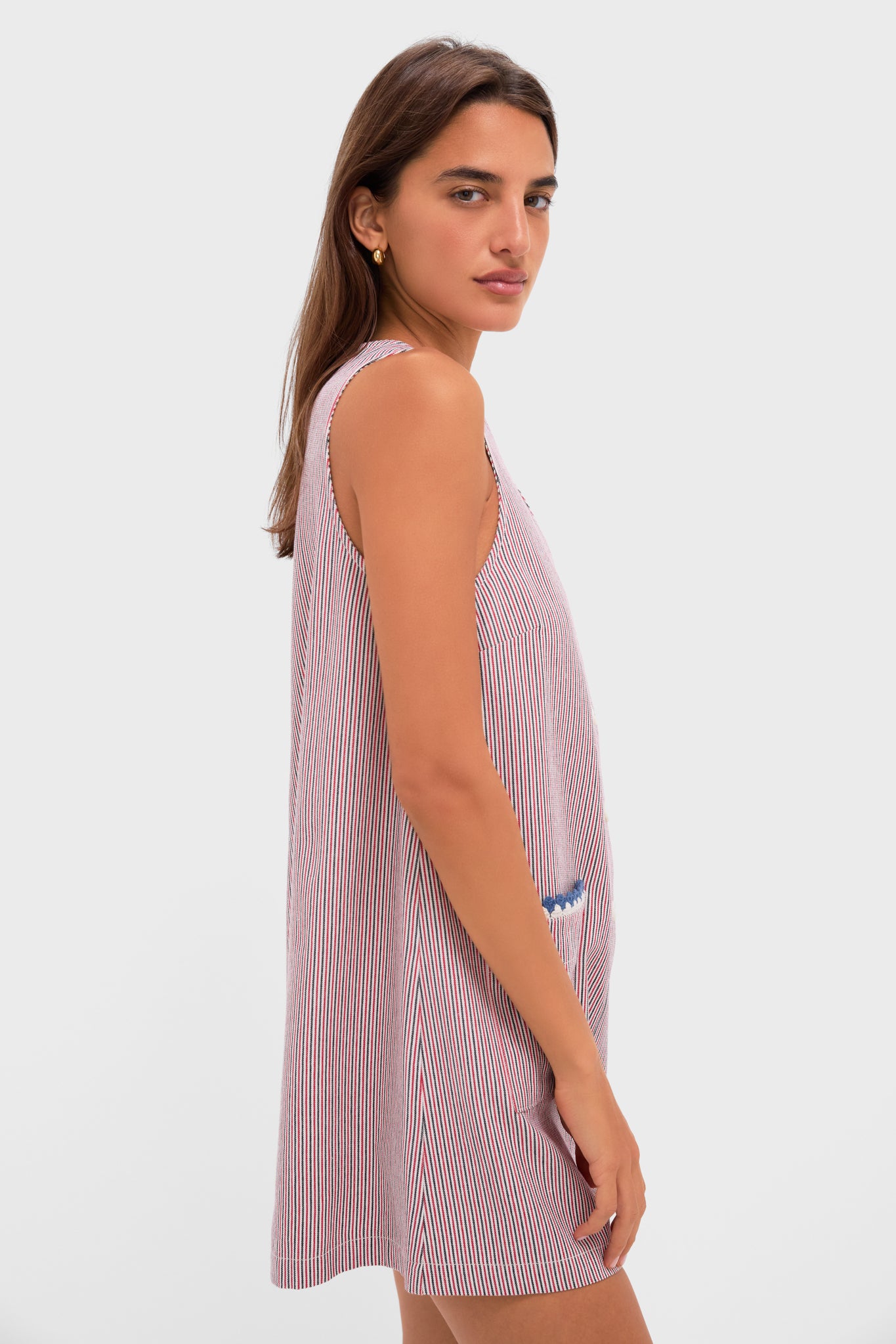 Red and Blue Stripe Myla Romper