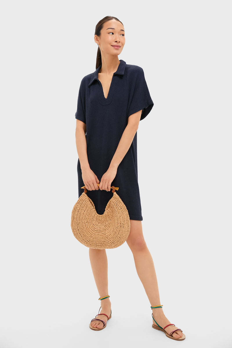 Navy Maren Mini Polo Dress