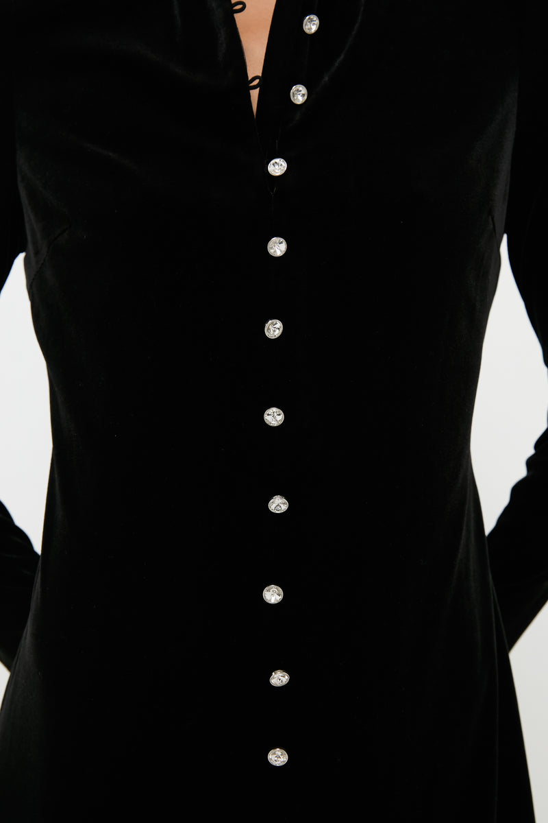 Black Velvet Loretta Dress