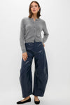 Dark Navy Faux Leather Mabel Pant