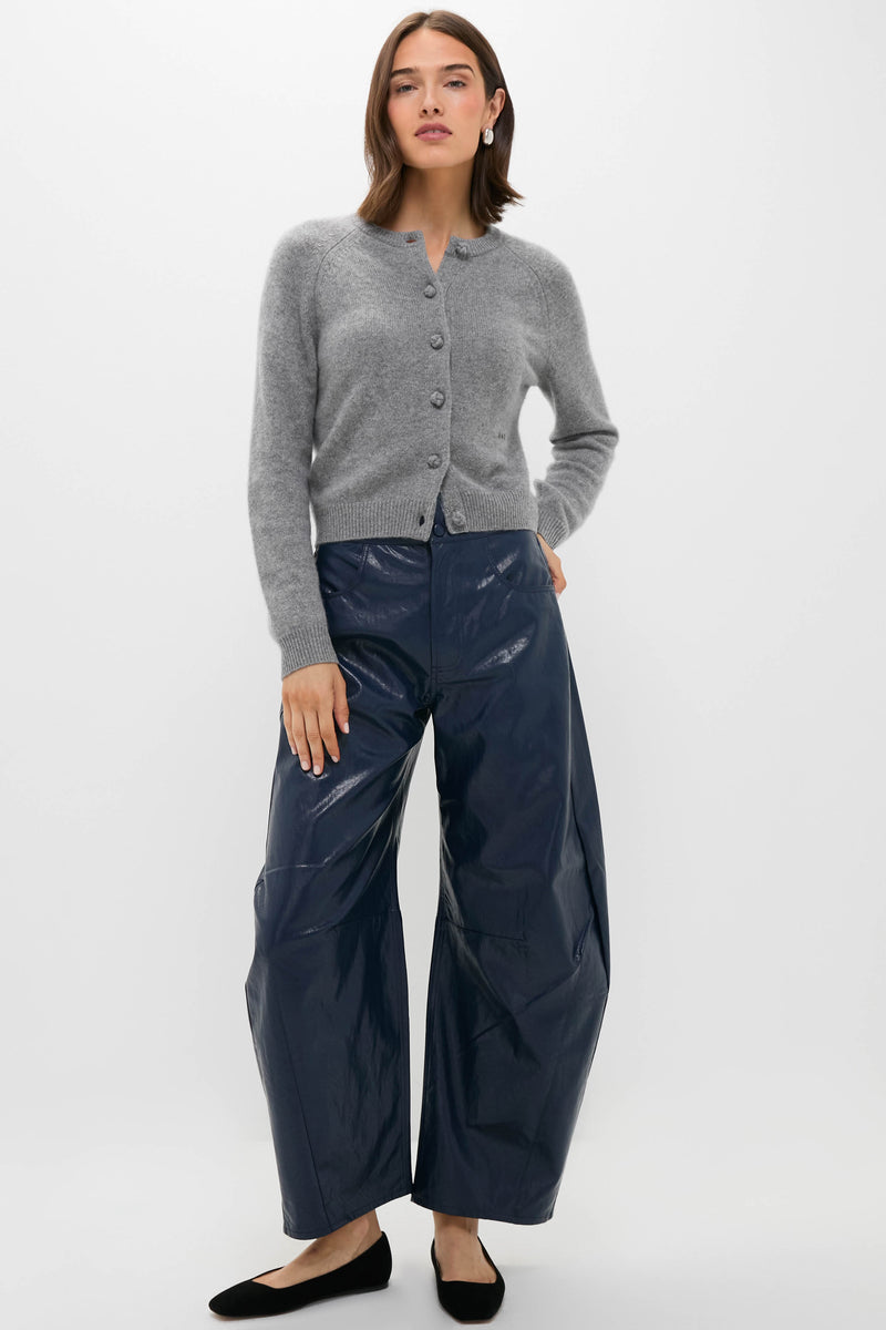 Dark Navy Faux Leather Mabel Pant