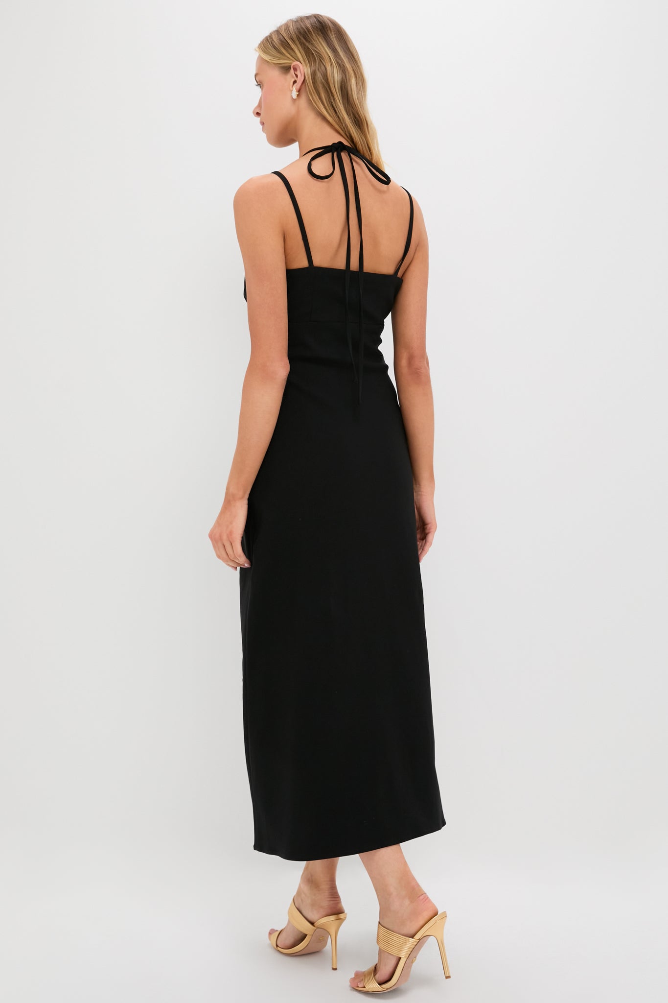Black Seashell Dionis Midi Dress