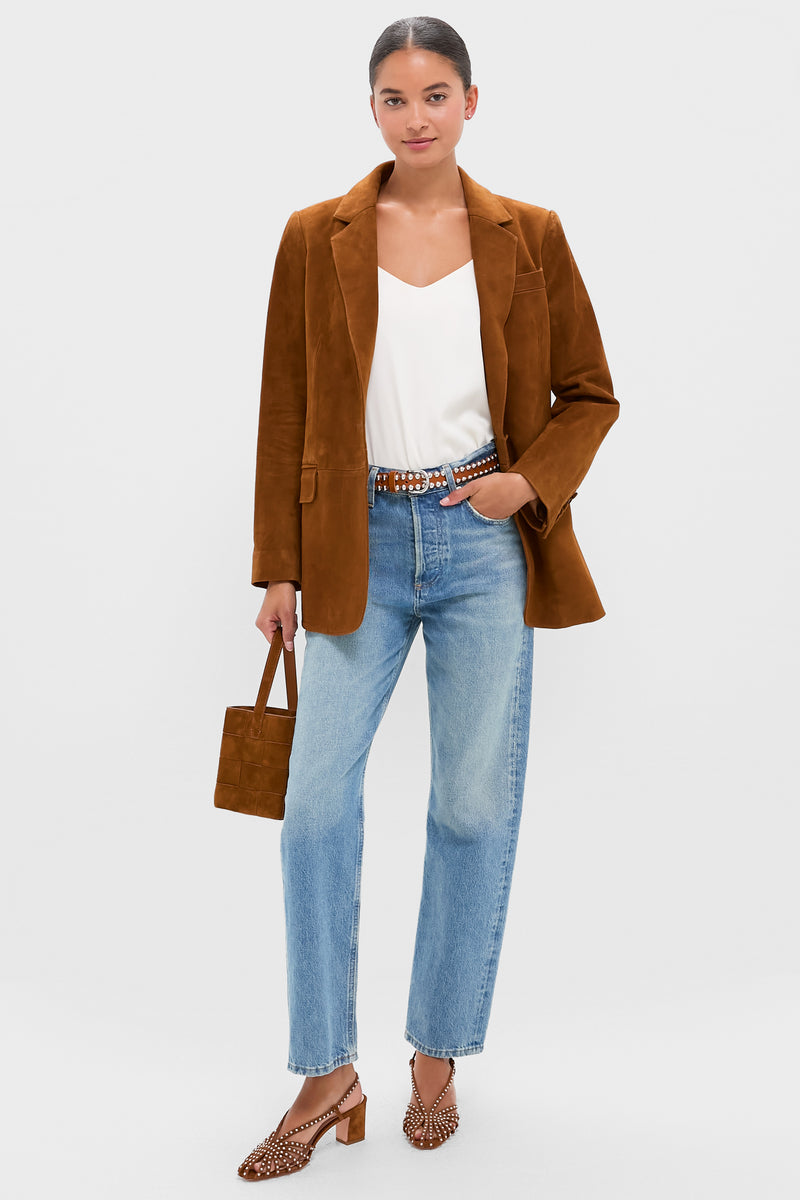 Cacao Suede Studded Priscilla Heels