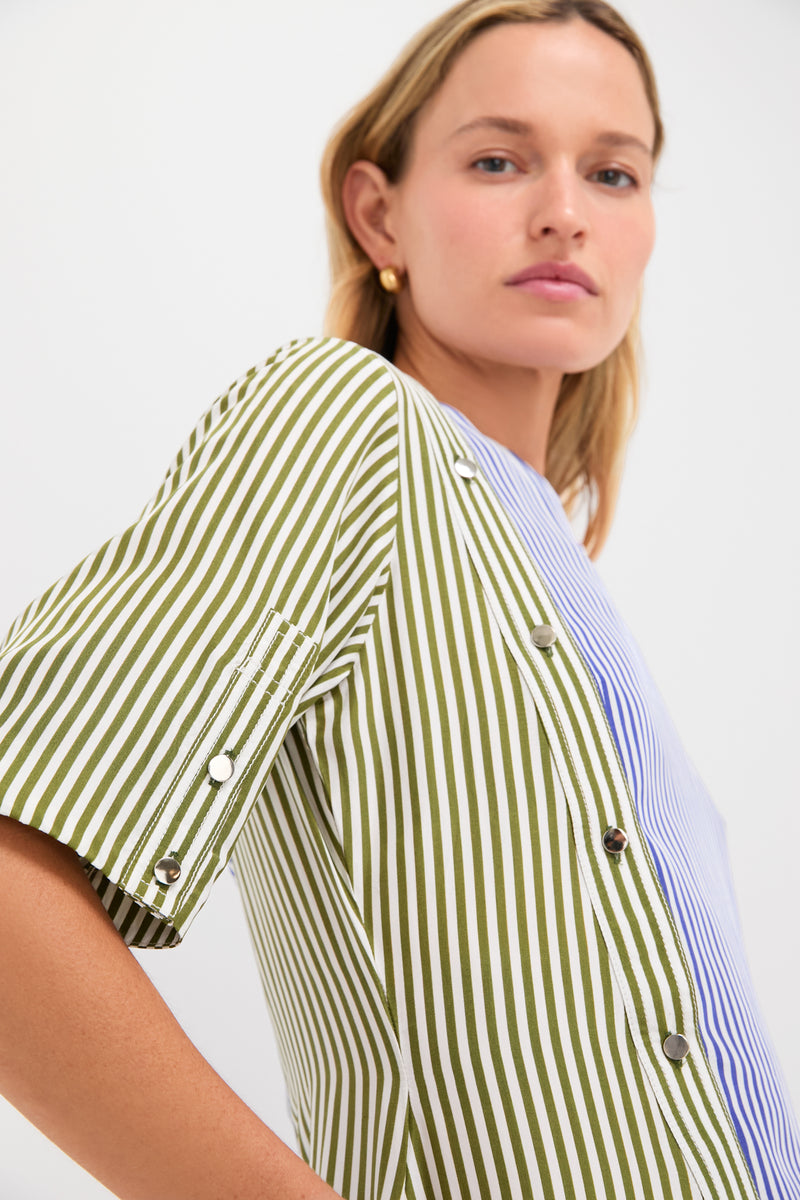 Linear Cobalt Matcha Salmon Infinity Dress