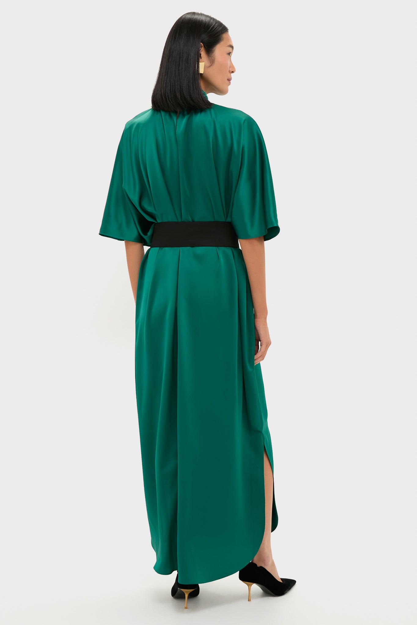 Green Satin Patricia Maxi Dress