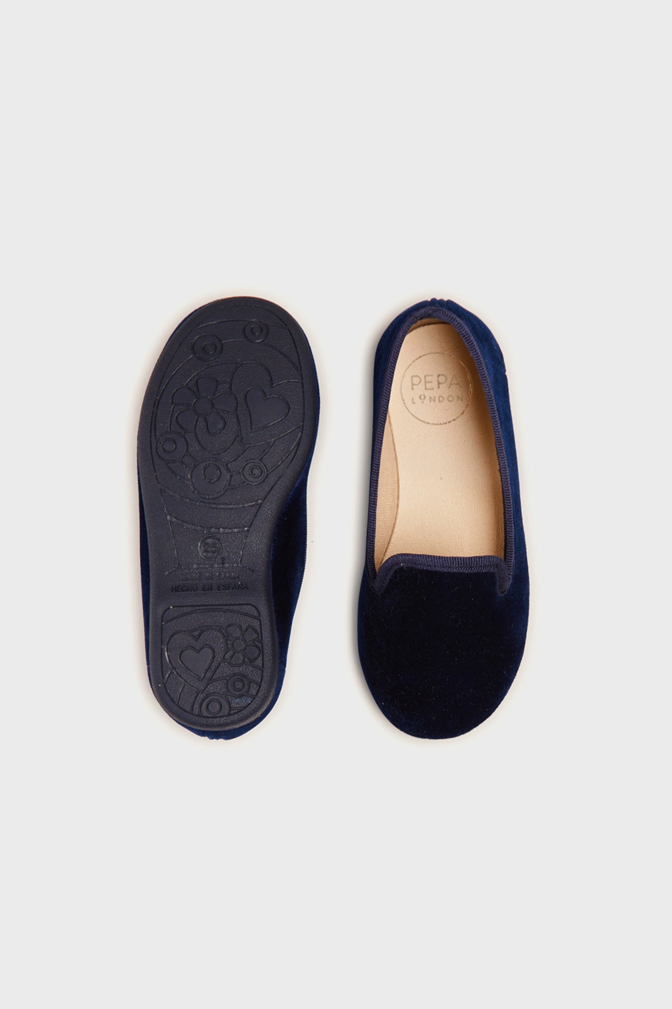 Velvet Slippers In Navy