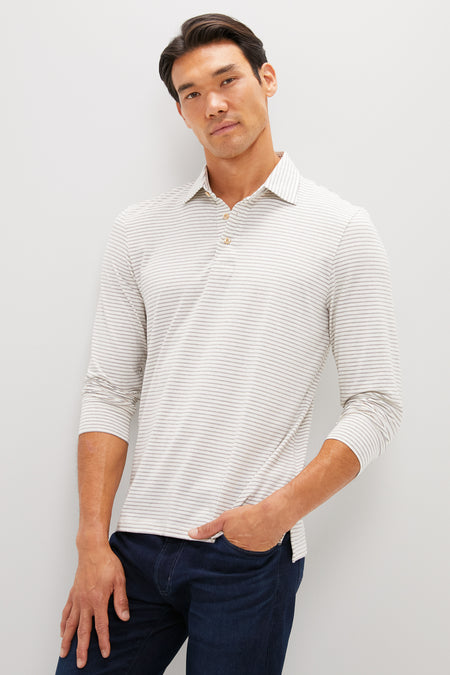 Logan Creek Stripe Long Sleeve Movement Polo