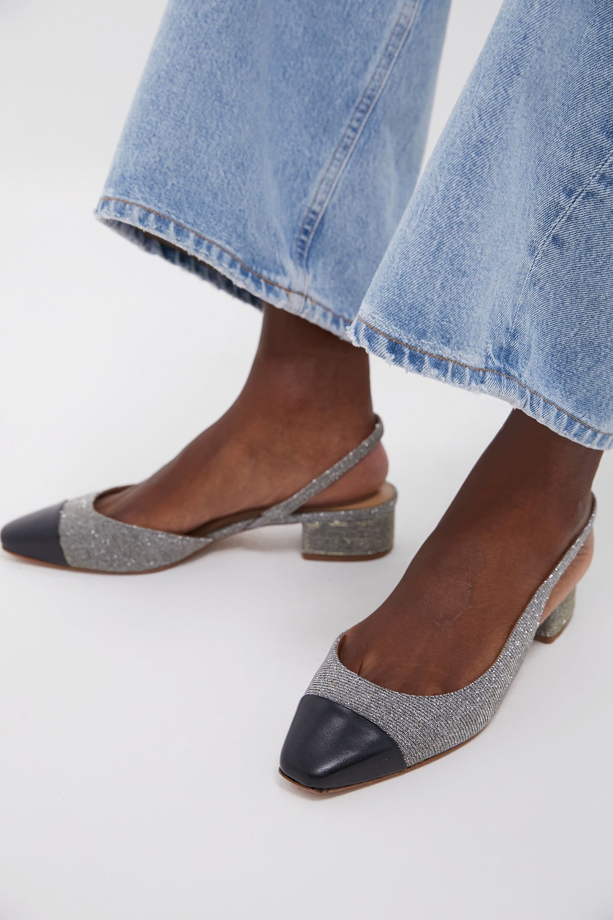 Multi Black Cecile Sling Back Heels