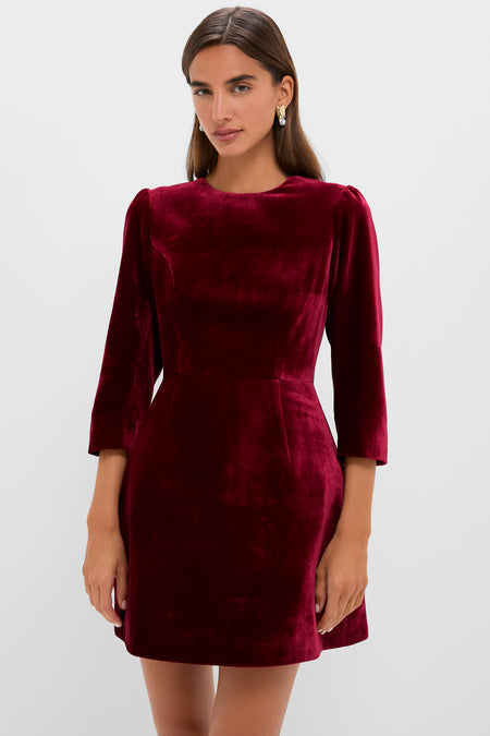 Red Velvet Silk Haley Dress