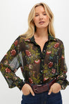 Midnight Moonflower Sheer Alysse Blouse