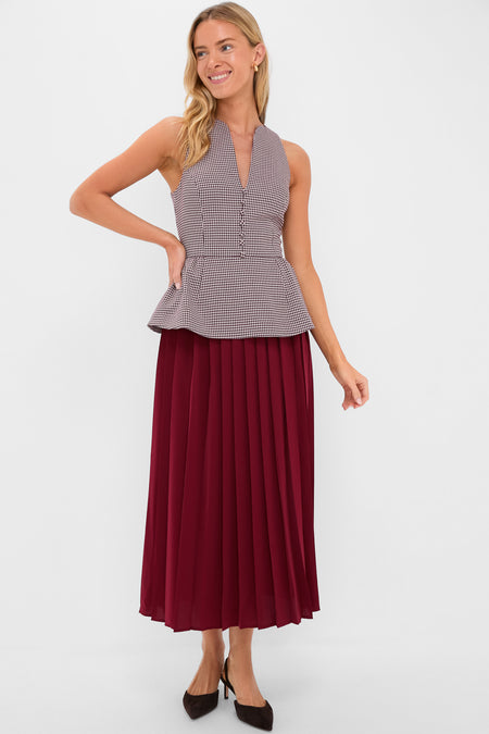 Berry Long Peplum Dress