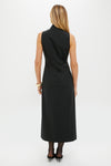 Black Velvet Button Leighton Dress