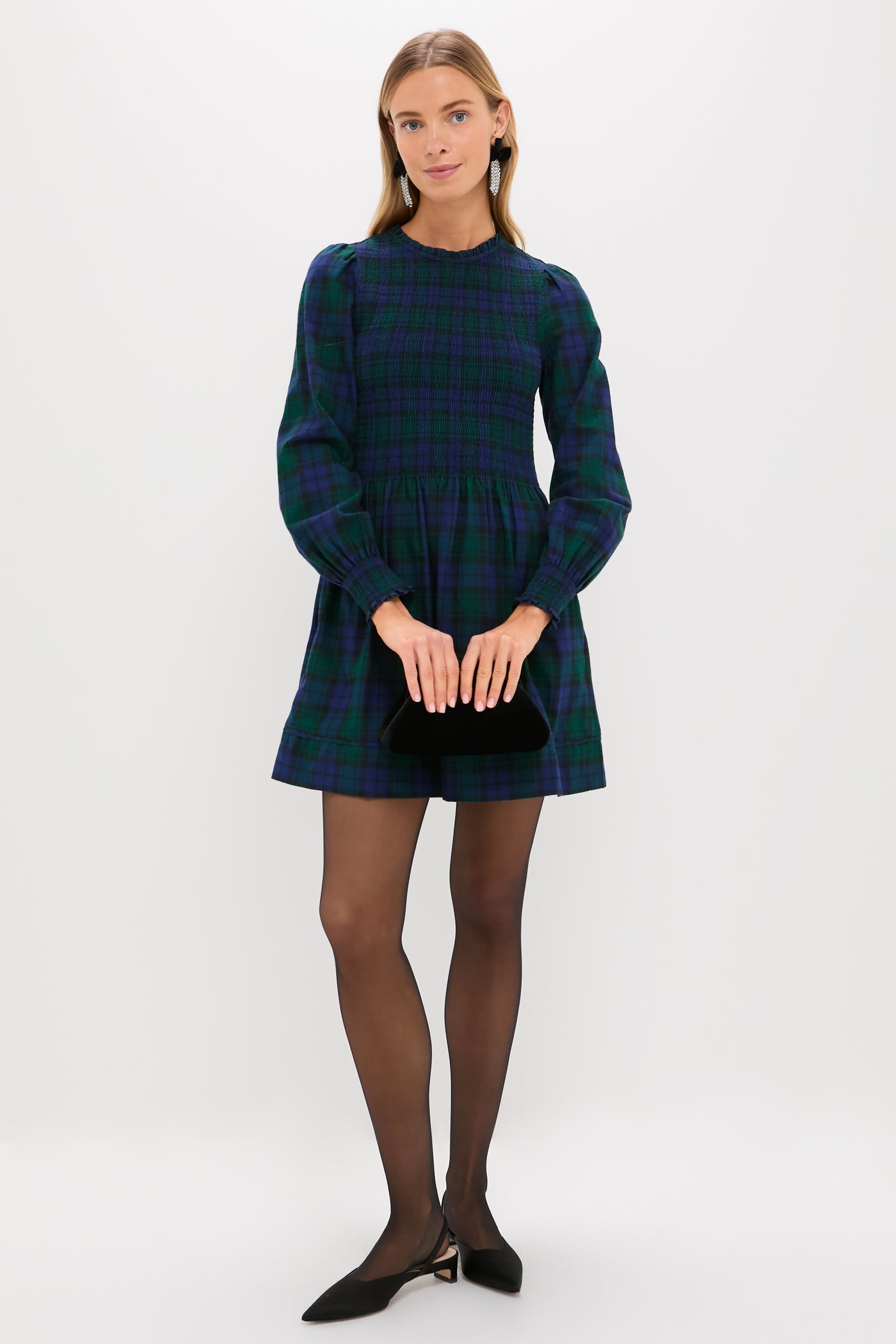 Blackwatch Tartan Lilia Mini Nap Dress | Hill House Home Blackwatch Tartan Lilia Mini Nap Dress | Hill House Home