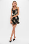 Black Floral Velvet Rhiannon Mini Dress