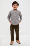 Burgundy Check Mateo Long Sleeve Boy Shirt