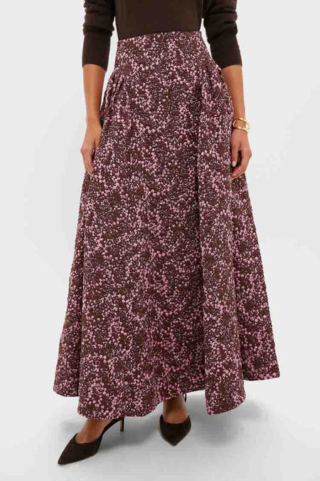 Mulberry Jacquard Sylvie Midi Skirt