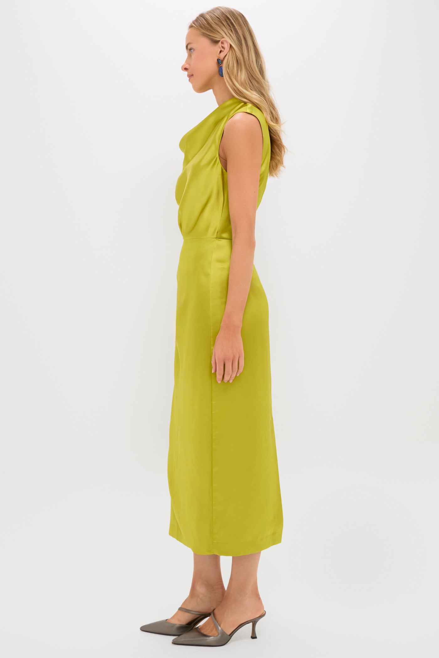 Chartreuse Satin Sinclair Dress
