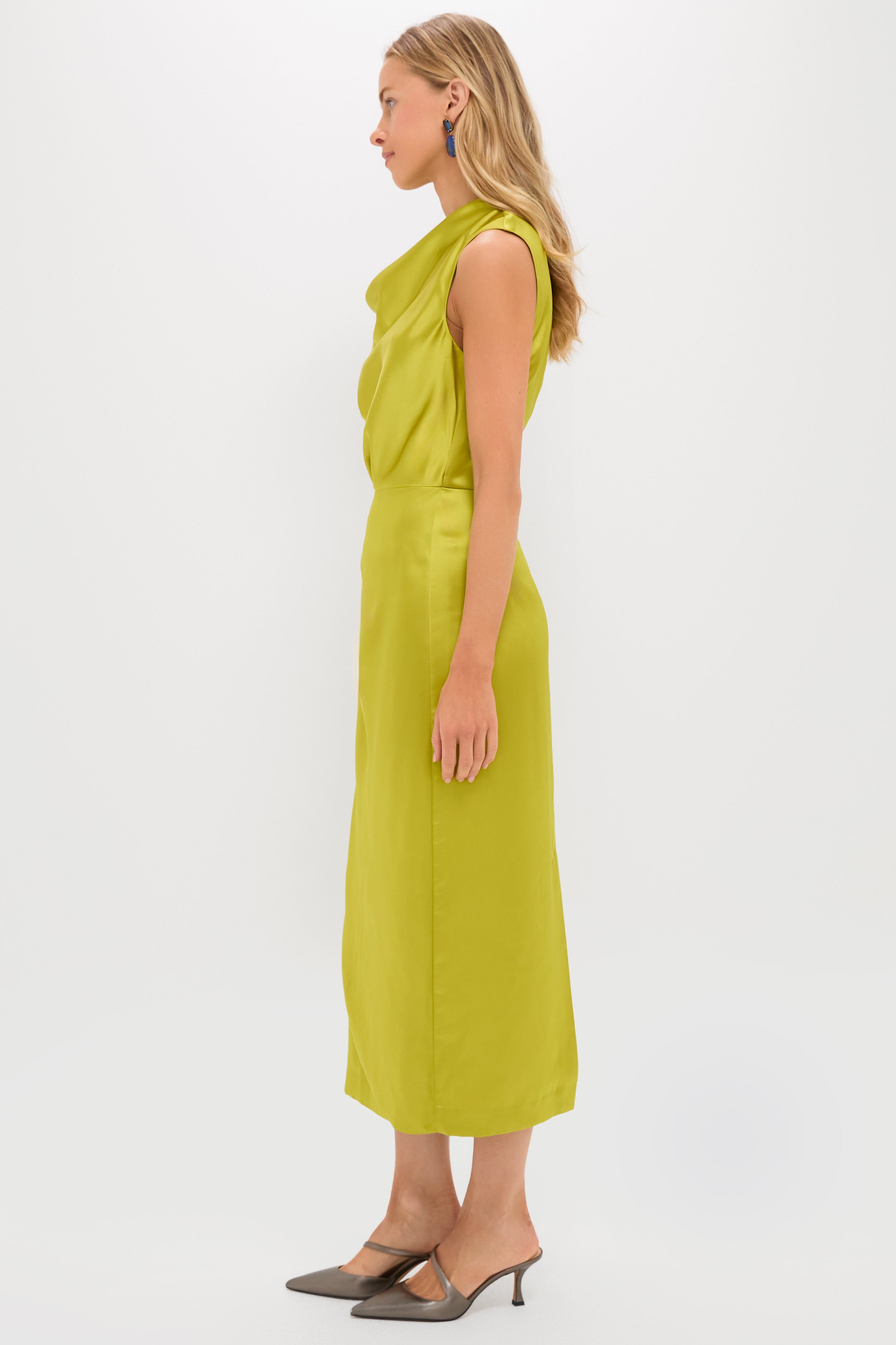 Chartreuse Satin Sinclair Dress