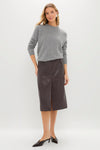 Bordeaux Leather Felindra Midi Skirt