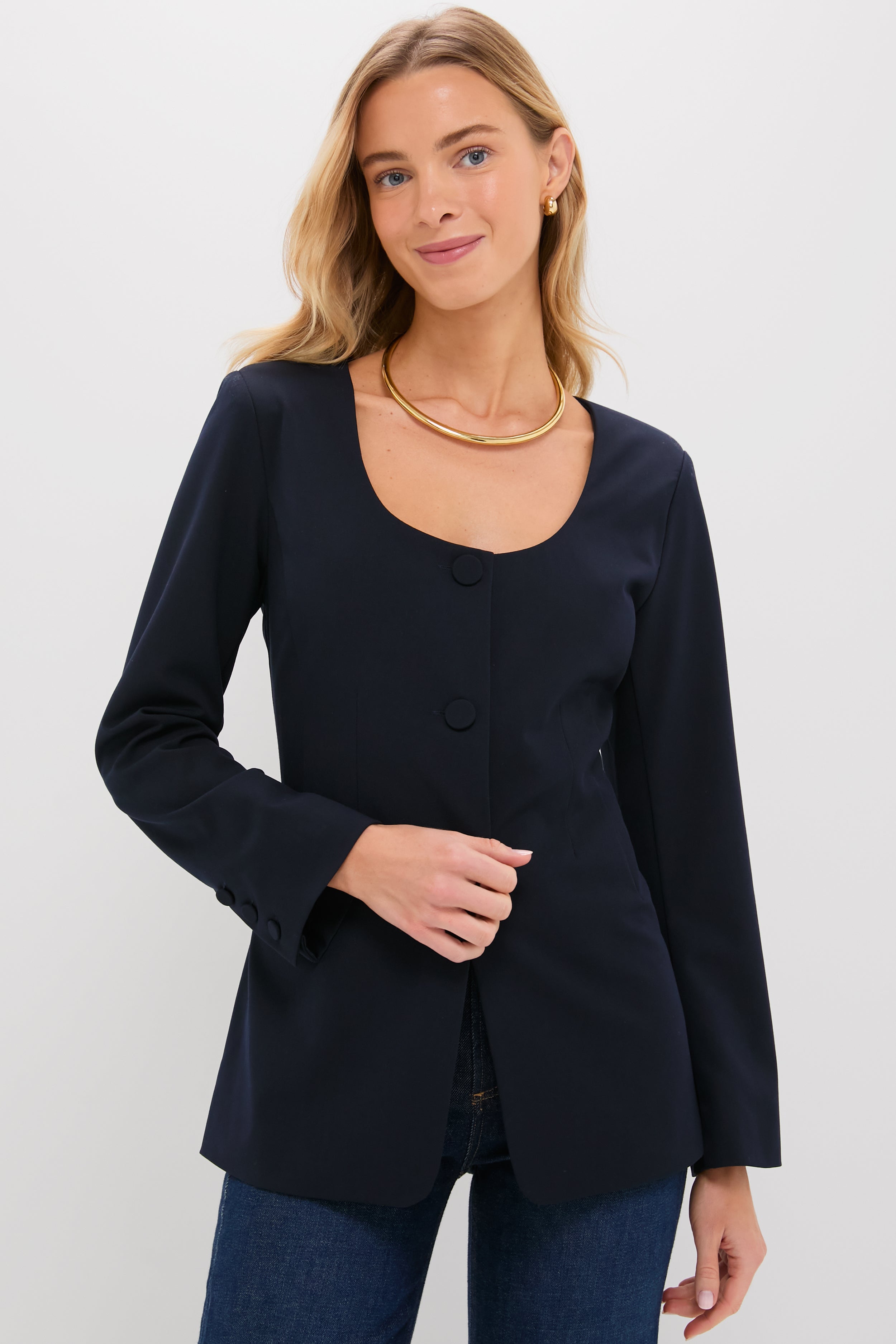 Navy Long Sleeve Shane Top | Pomander Place