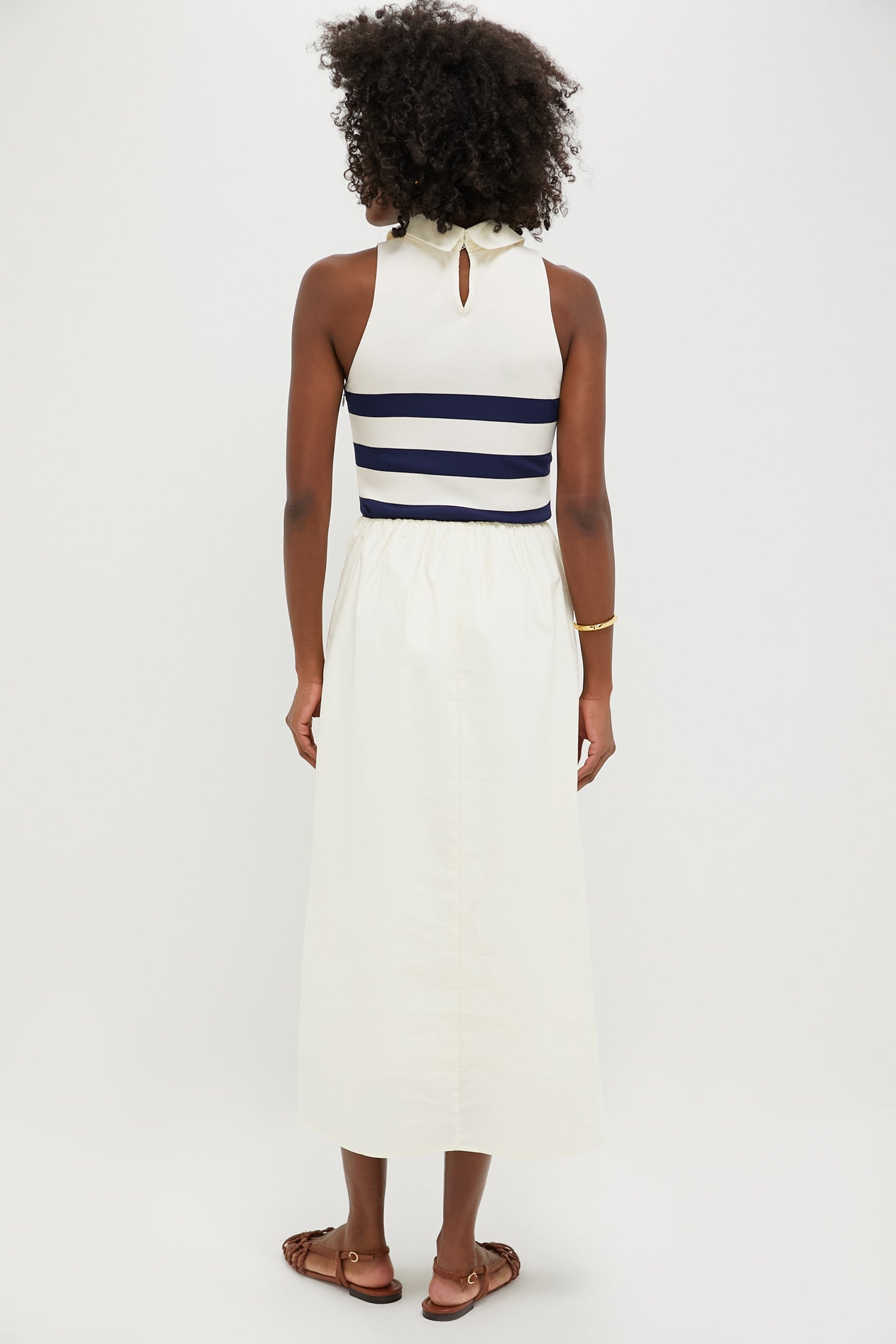 Tuckernuck Ivory Stripe Marina Dress Cream / M
