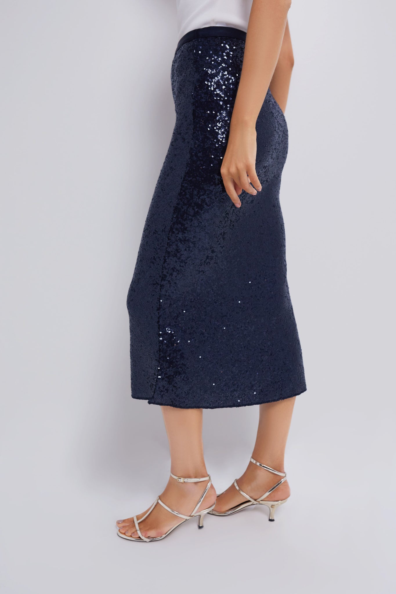 Navy and gold sequin skirt best sale