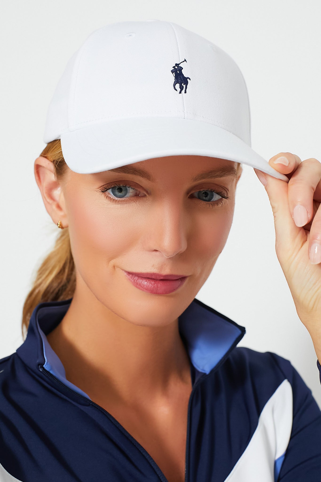 White Twill Polo Player Cap
