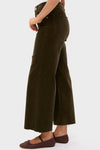 Dark Green Corduroy Lyra Wide Leg Crop