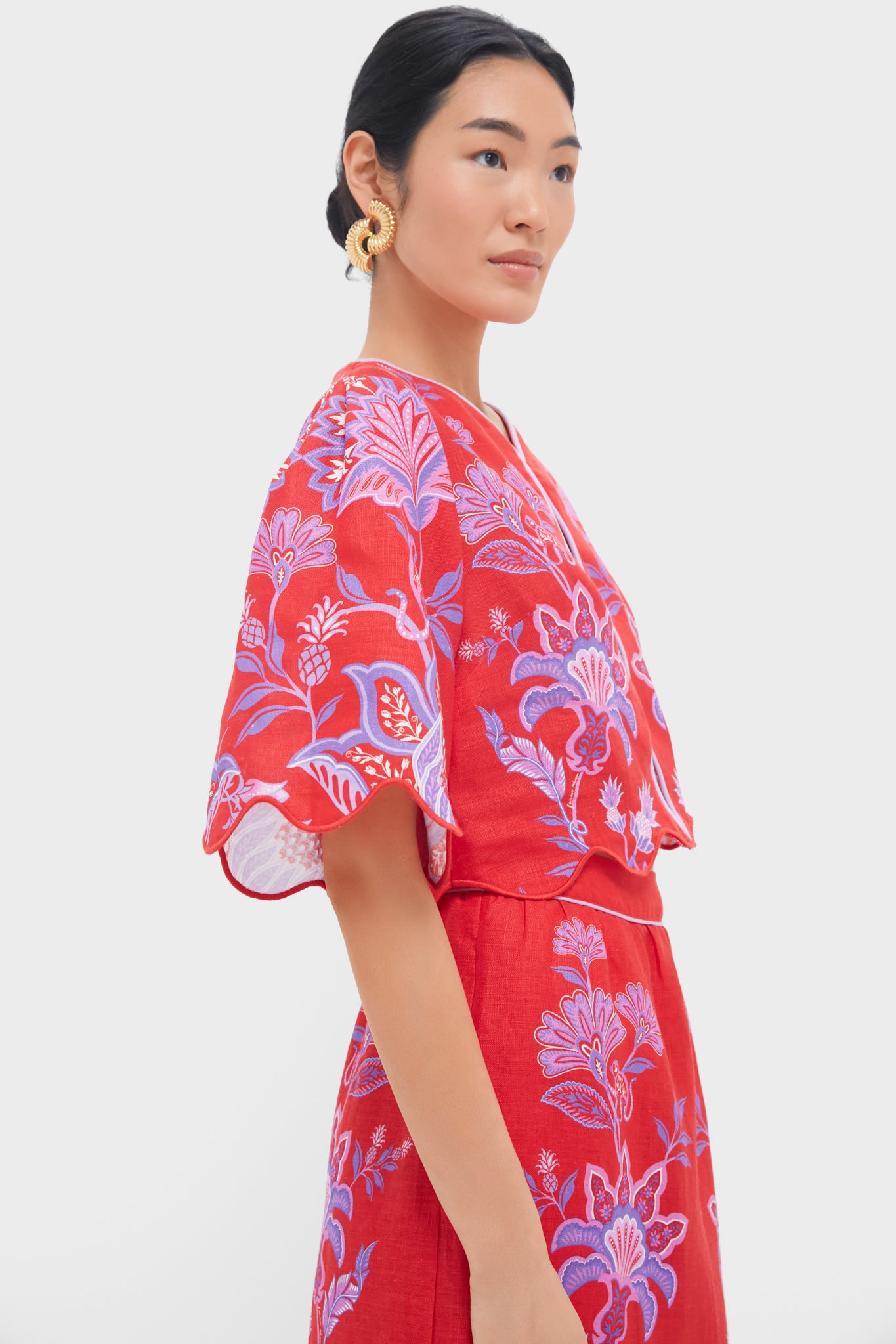 Porcelain Garden Red Blouse