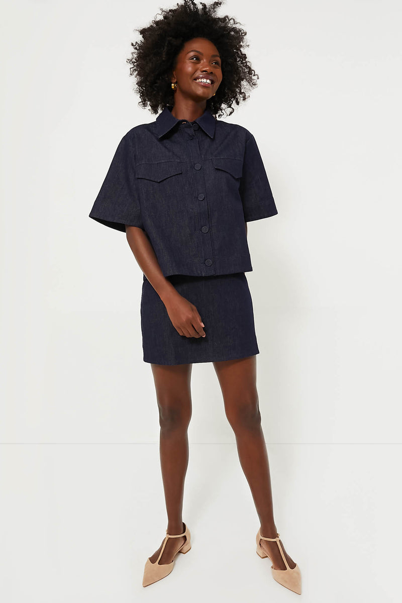 Navy Denim Taryn Mini Skirt