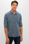 Navy Green Gingham Stretch Selvage Shirt