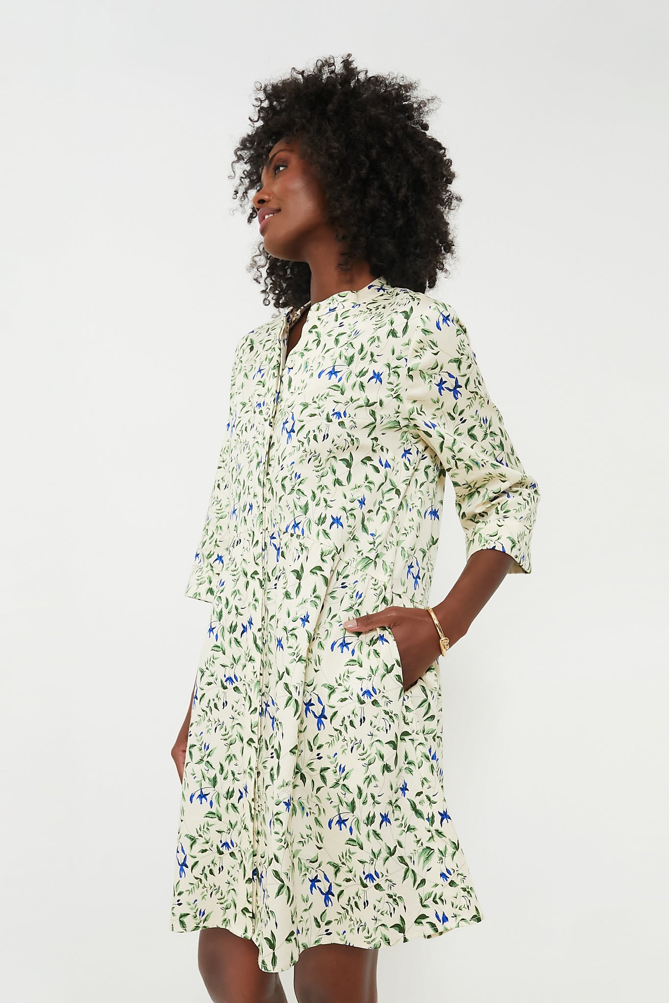 Lapis Iris Royal Shirt Dress