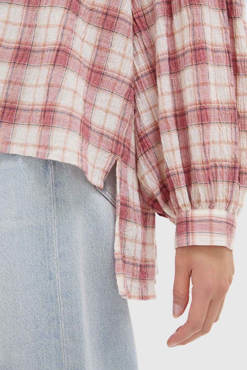 Pink and White Plaid Juliette Button Down