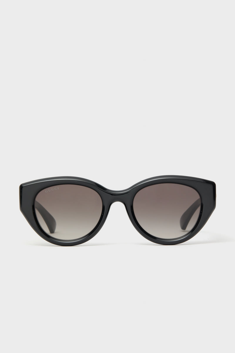 Shiny Black Cat-Eye GG Bag Sunglasses