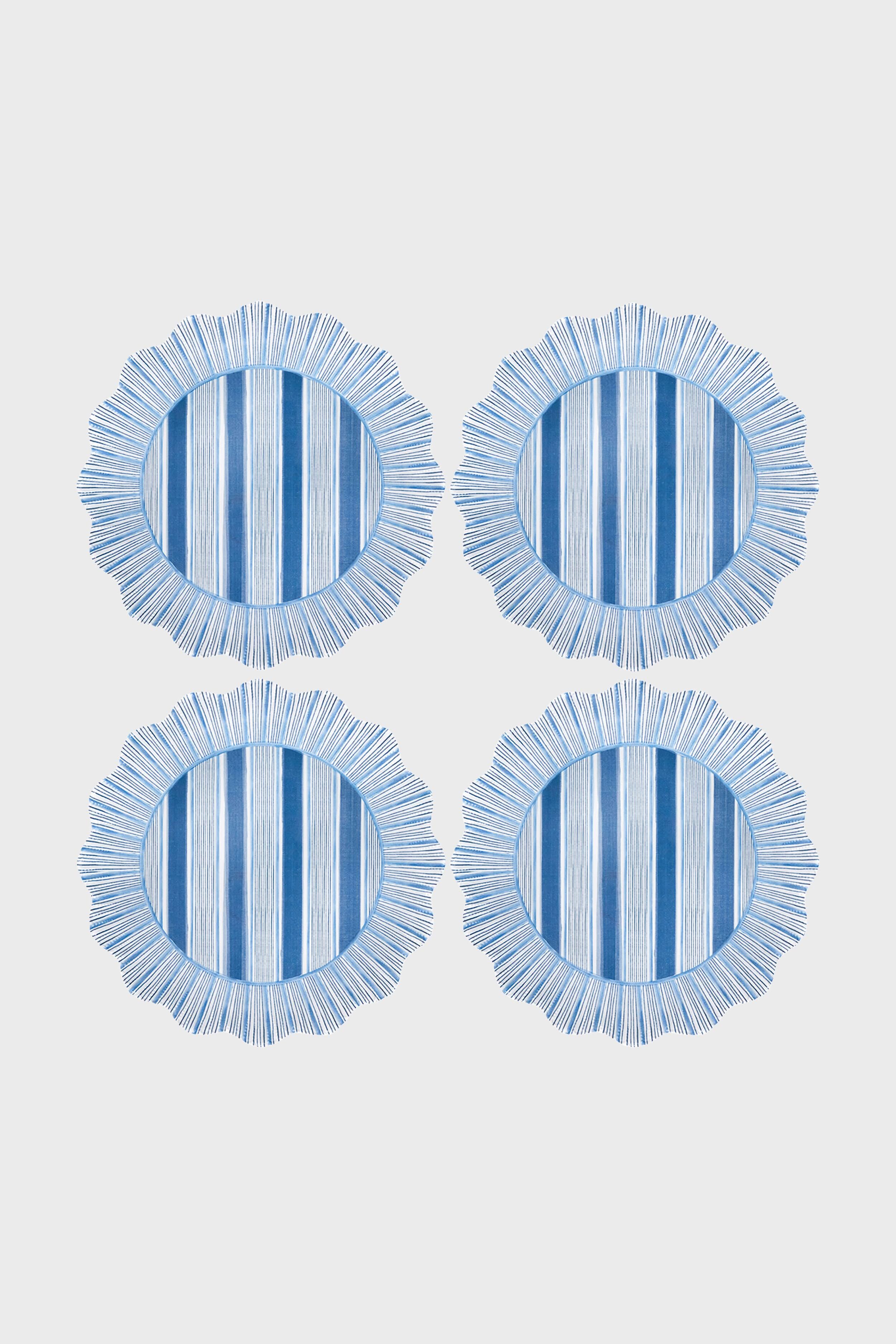 Ocean Cabana Stripe Melamine Dinner Plate Set of 4