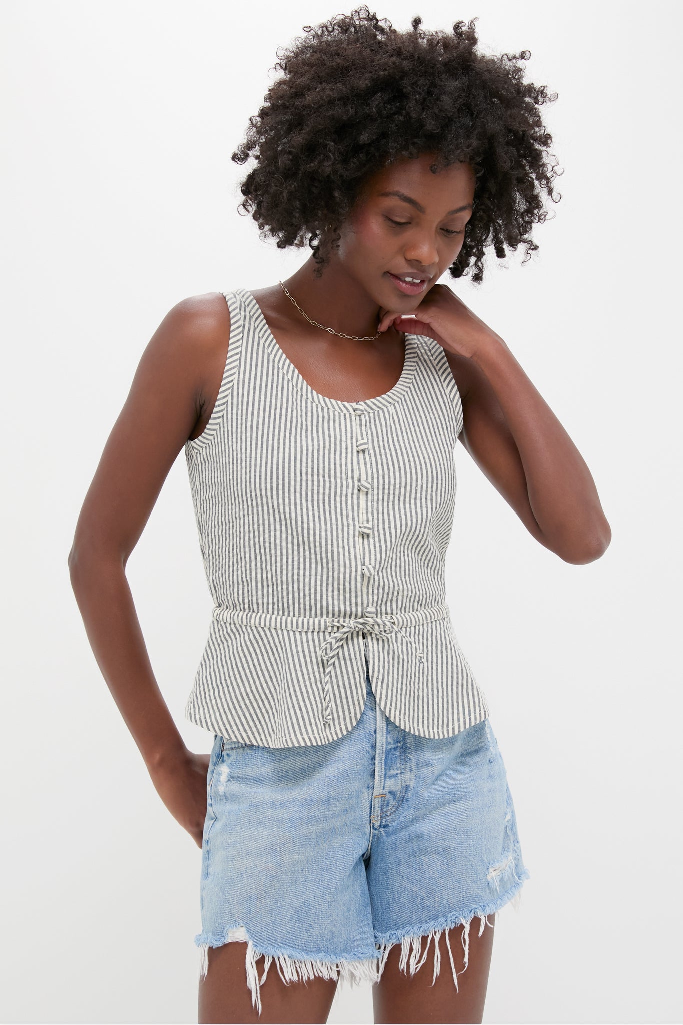 Newburyport Stripe Studio Peplum Top