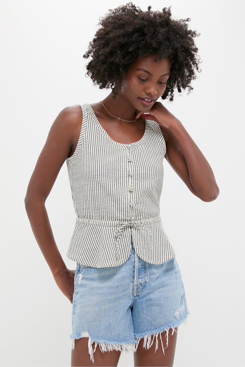 Newburyport Stripe Studio Peplum Top