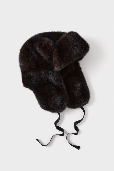 Brown Fur Flap Hat
