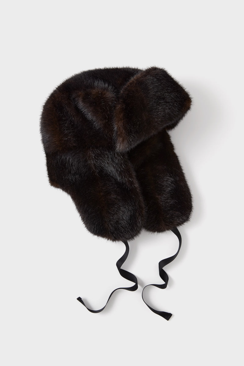 Brown Fur Flap Hat