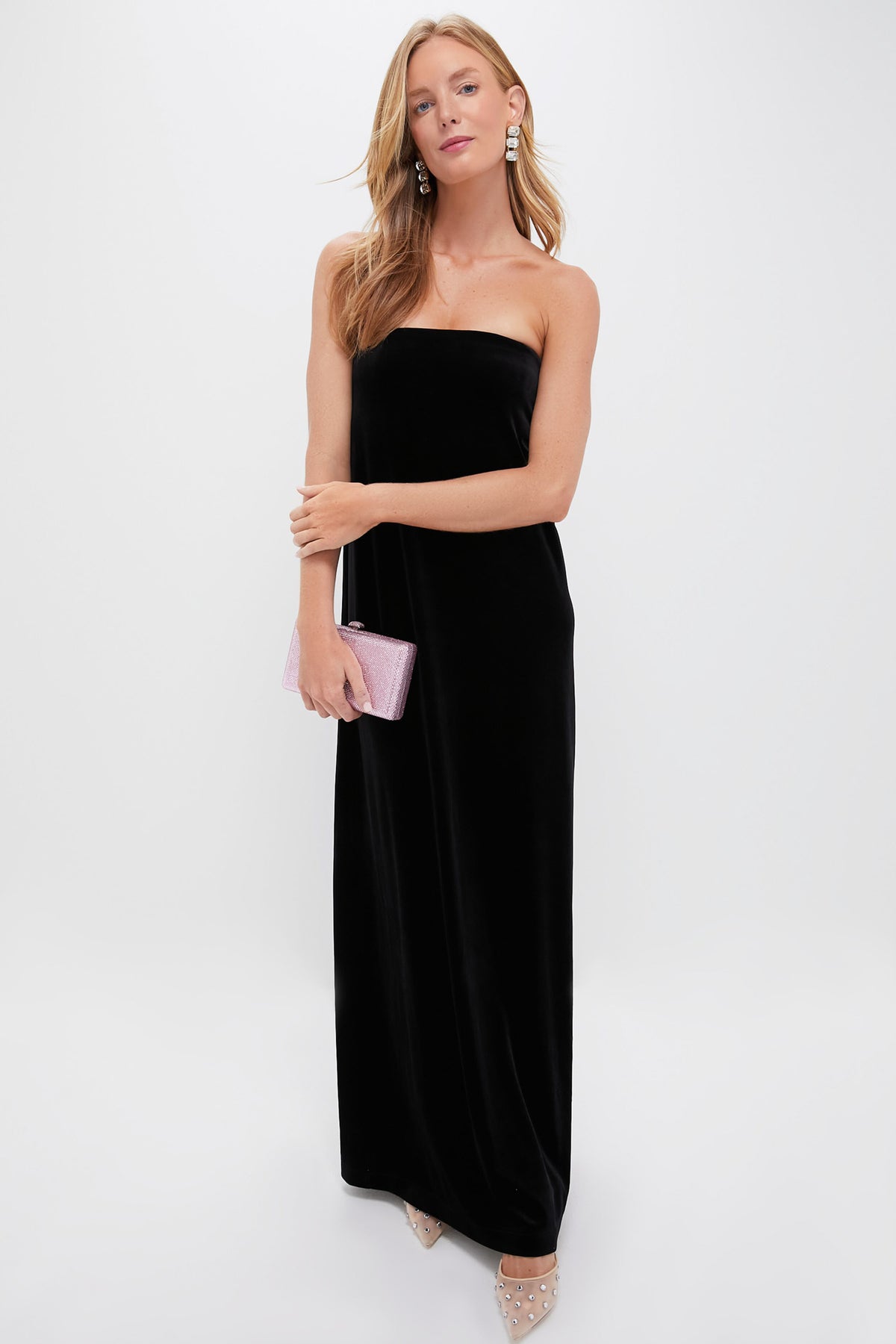 Pink Embellished Crystal Clutch