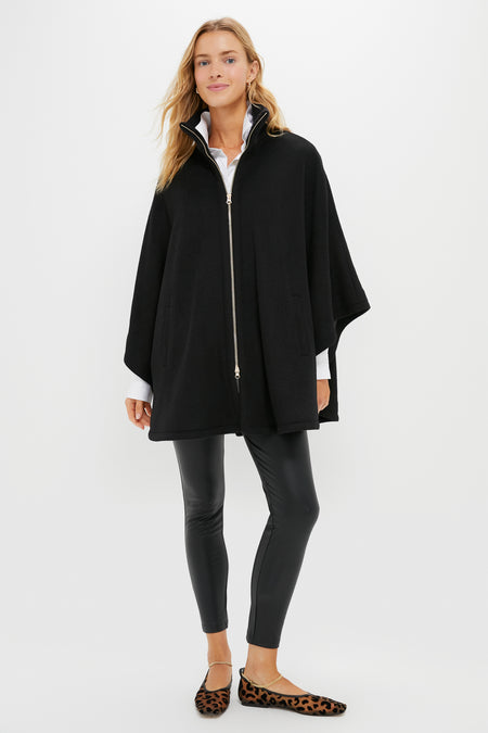 Black Full Zip Huntington Poncho