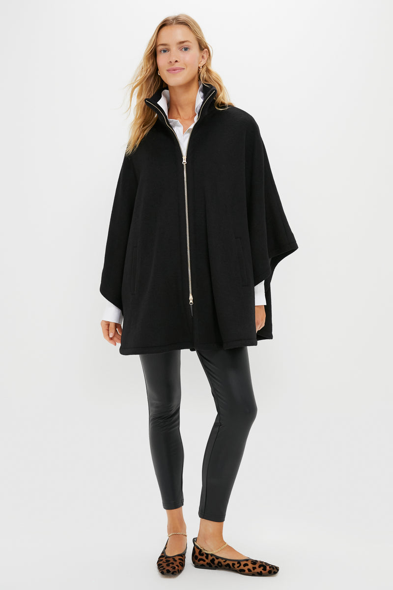 Black Full Zip Huntington Poncho