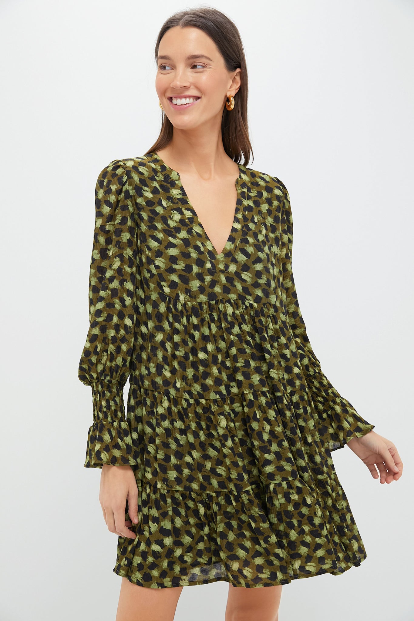 Green Brushed Geo Kenzo Dress