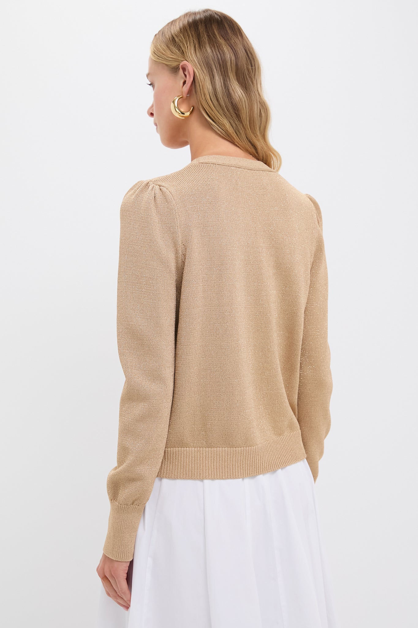 Tan Metallic Rene Cardigan
